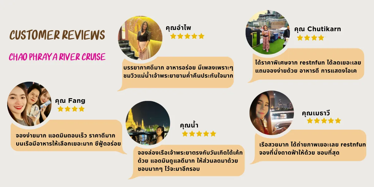 customer review with Bangkok dinner cruise